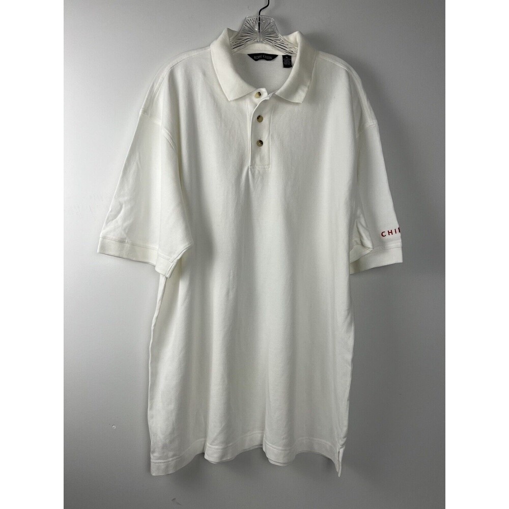 Sope Creek Polo Shirt Mens Size XL White Cotton Short Sleeve
